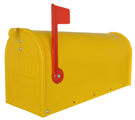 Land van staatsburgerschap bout Zeeanemoon Amerikaanse brievenbus mailbox staal geel - Yourmailbox
